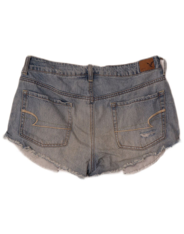 American Eagle Damen-Jeansshorts im Distressed-Look, US 8, Mittel, W30, Blau
