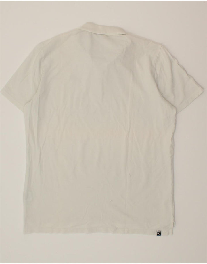 PUMA Mens Polo Shirt 2XL Off White Cotton Vintage Puma and Second-Hand Puma from Messina Hembry 