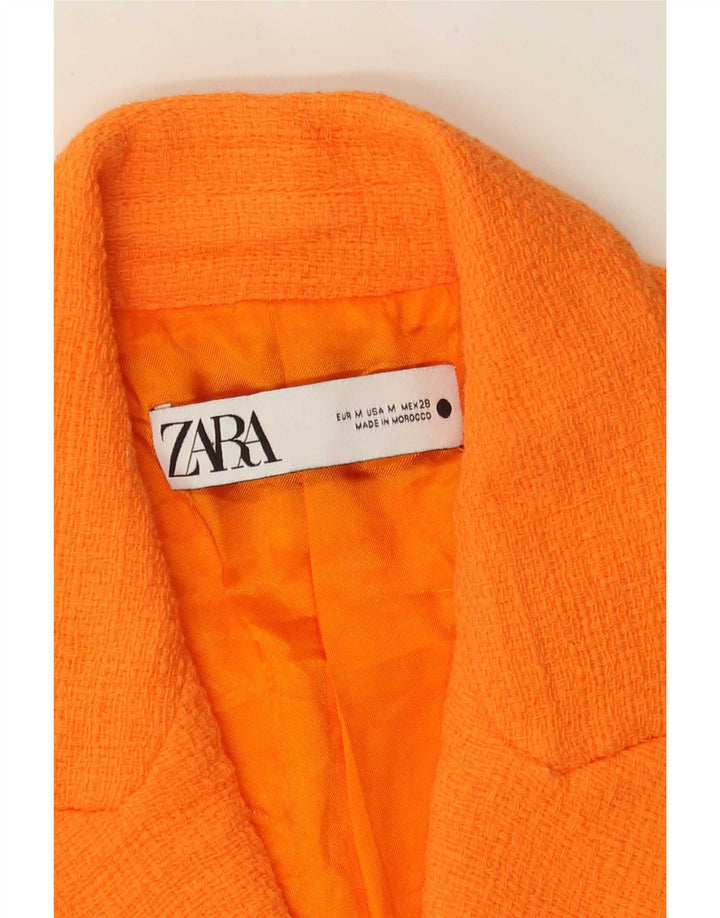 Zara Womens Crop Double Breasted Waistcoat UK 14 Medium Orange