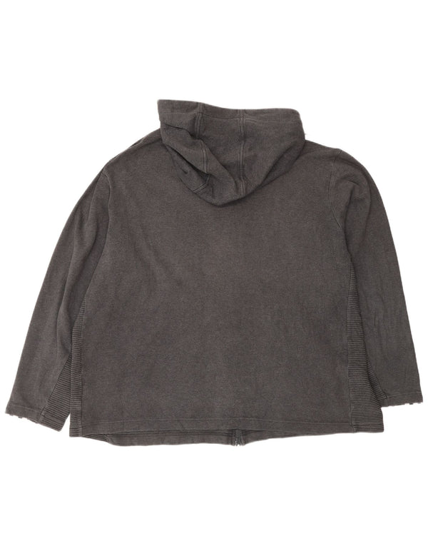 Felpa con cappuccio e zip Adidas da uomo 2XL in cotone grigio