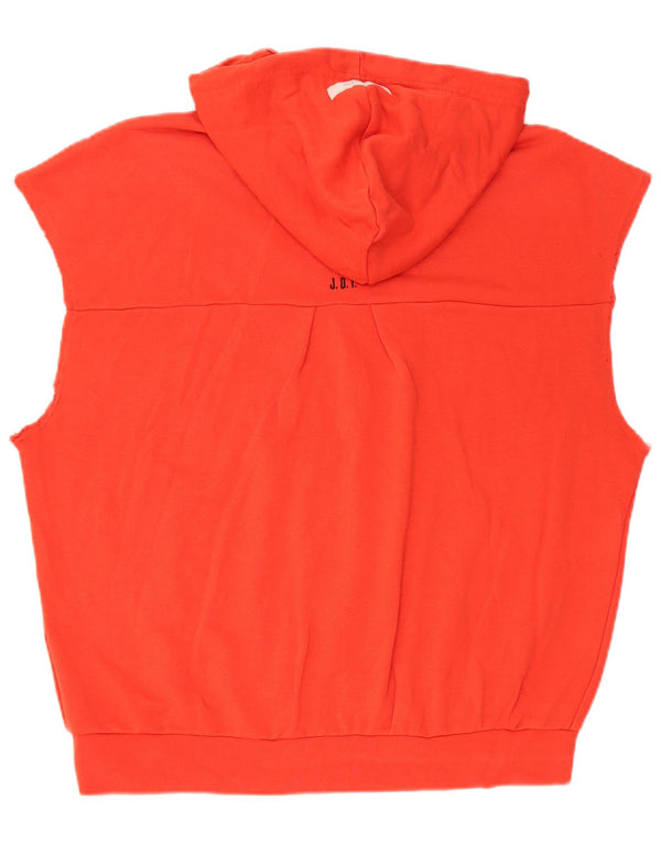 Maglia con cappuccio oversize senza maniche da donna Nike UK 10 Small Rosso Cotone