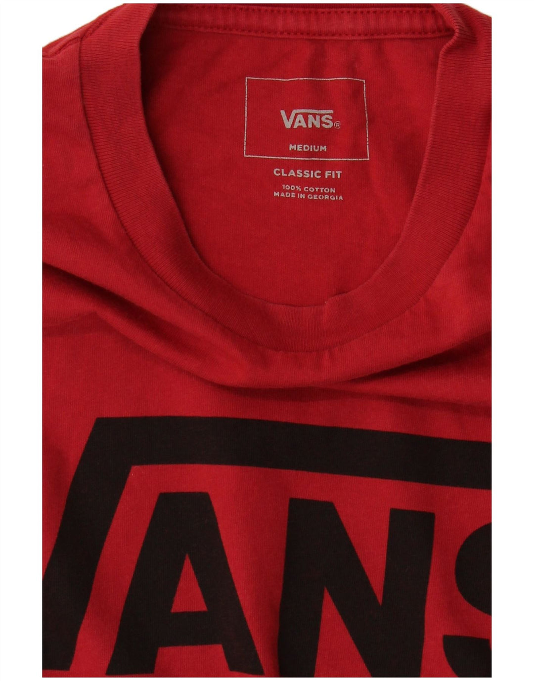 Vans Mens Classic Fit T-Shirt Top Medium Red Cotton