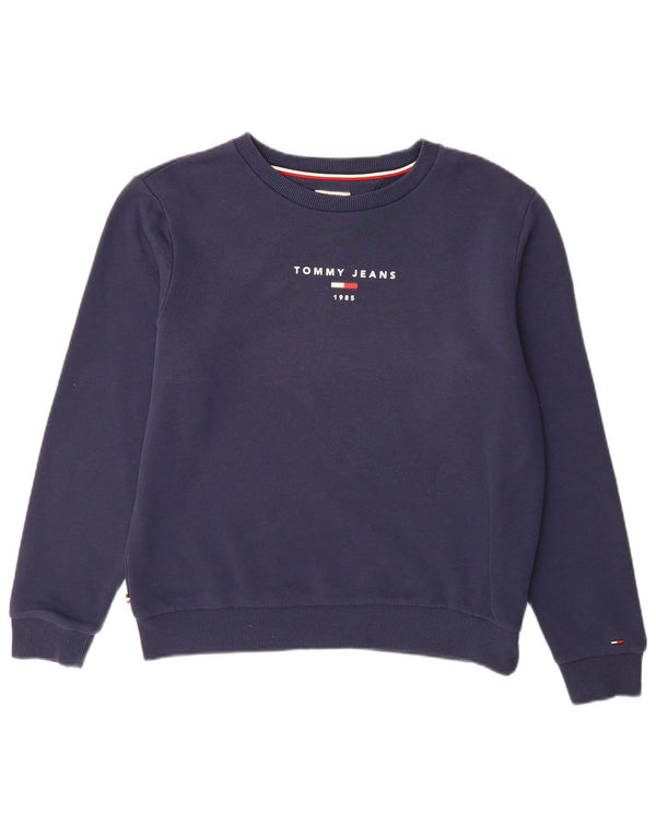 Tommy Hilfiger Damen Grafik-Sweatshirt-Pullover UK 16 Large Marineblau