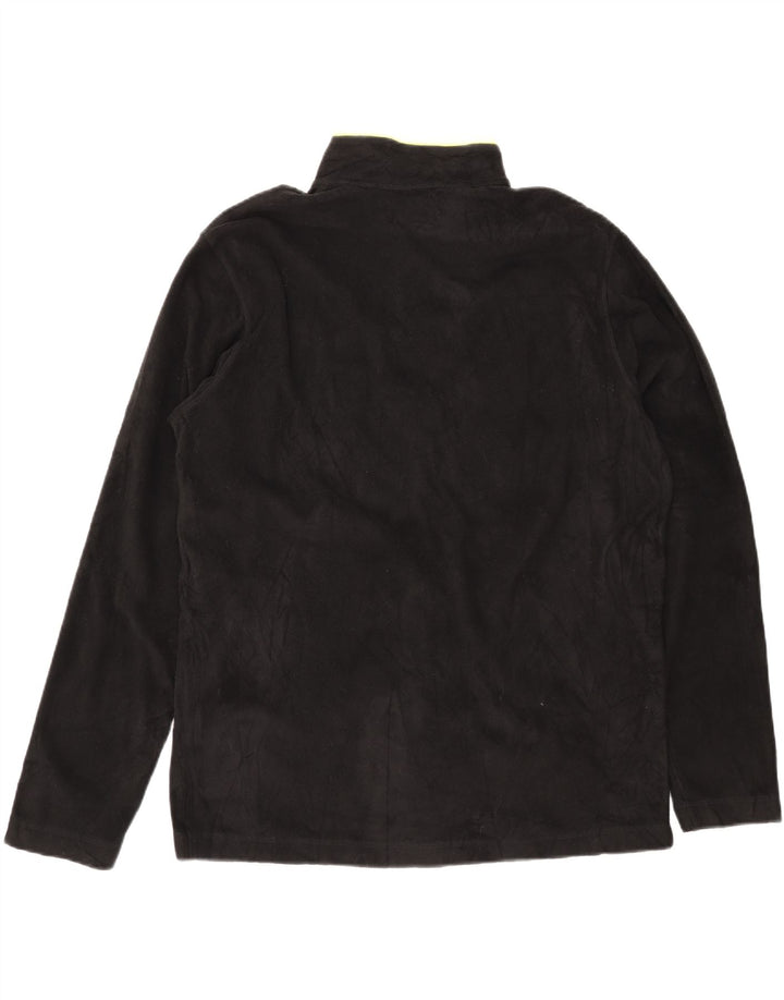 FILA Mens Zip Neck Fleece Jumper XL Black Polyester