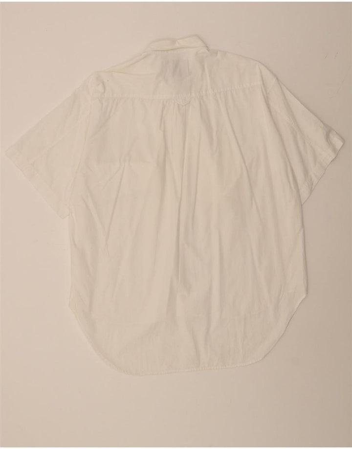 VINTAGE Mens Short Sleeve Shirt XL White Vintage Vintage and Second-Hand Vintage from Messina Hembry 