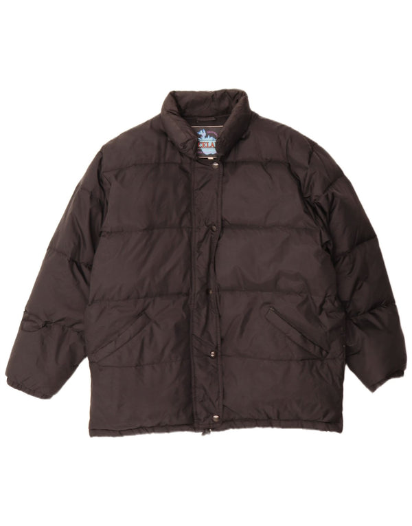 Island Damen Übergroße gepolsterte Jacke UK 16 Large Schwarzes Nylon