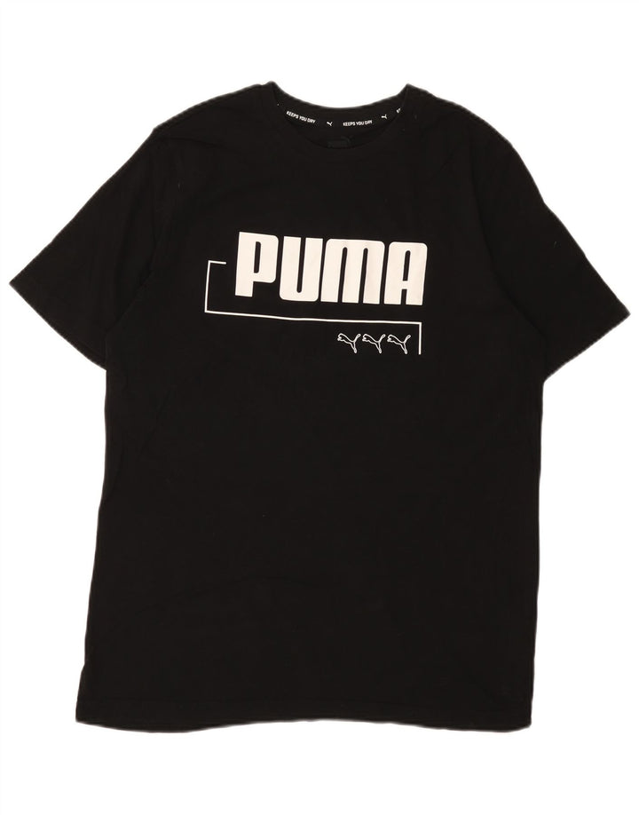 Puma Mens Graphic T-Shirt Top Medium Black Cotton