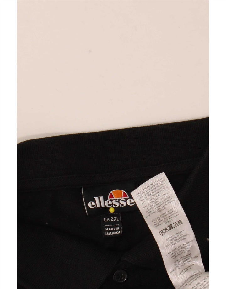 Ellesse Mens Polo Shirt 2XL Black Cotton