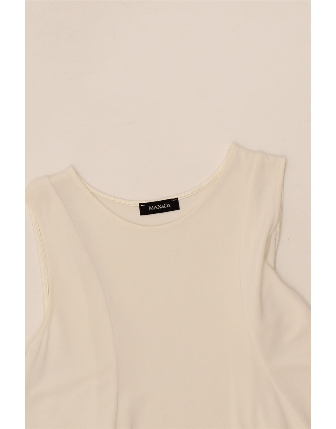MAX & CO. Womens Longline Sleeveless Blouse Top UK 10 Small White Vintage Max & Co. and Second-Hand Max & Co. from Messina Hembry 