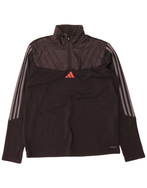 Adidas Homme Aeroready Zip Neck Pull Survêtement Top XL Noir Colorblock