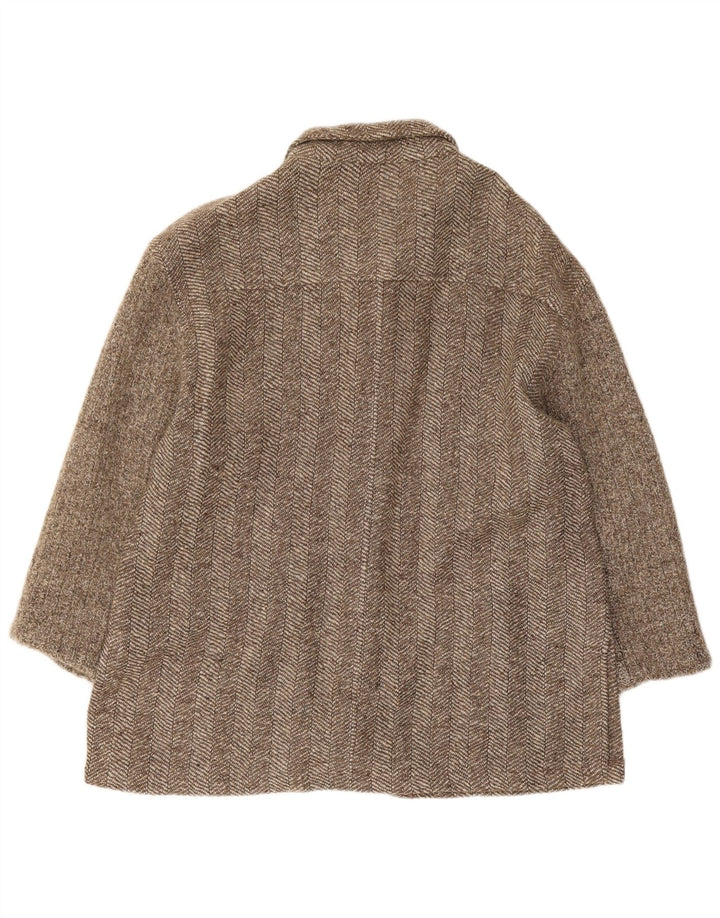 Classics Damen-Blazer mit 5 Knöpfen, Gr. 14, Größe L, Khaki, Fischgrätenmuster