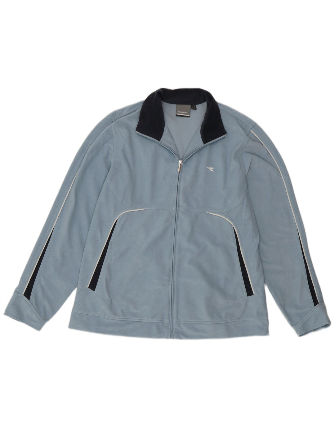 Diadora Womens Tracksuit Top Jacket UK 14 Large  Blue Colourblock Polyester