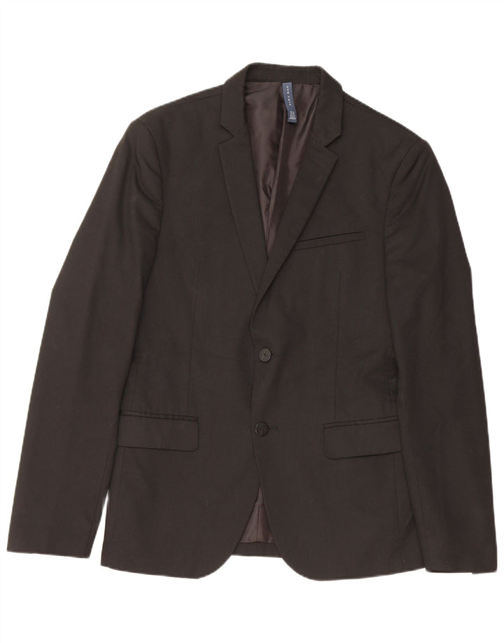 ZARA Mens 2 Button Blazer Jacket EU 48 Medium Black