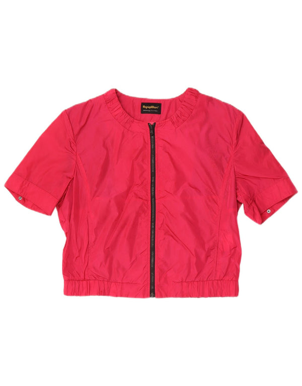 Refrigiwear Giacca corta da donna a maniche corte per tuta da ginnastica UK 16 Large Rosa