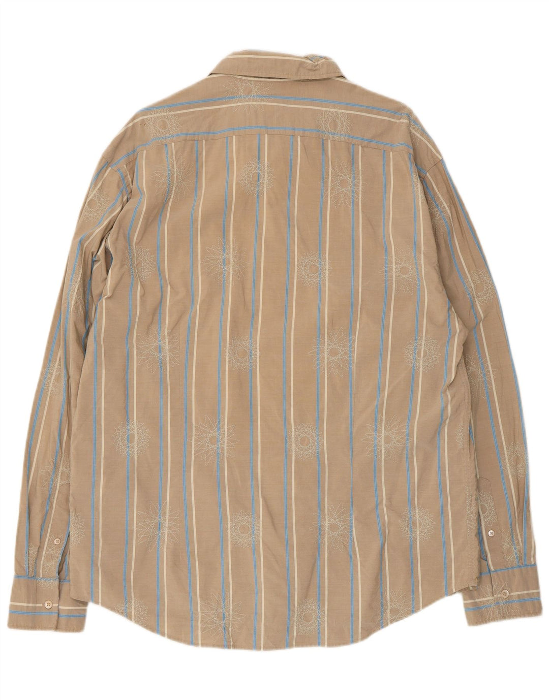 Ted Baker Herrenhemd Größe 6 2XL Beige gestreifte Baumwolle