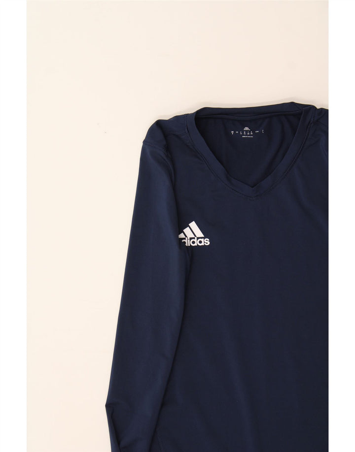 ADIDAS Womens Top Long Sleeve UK 8 Small Navy Blue Vintage Adidas and Second-Hand Adidas from Messina Hembry 