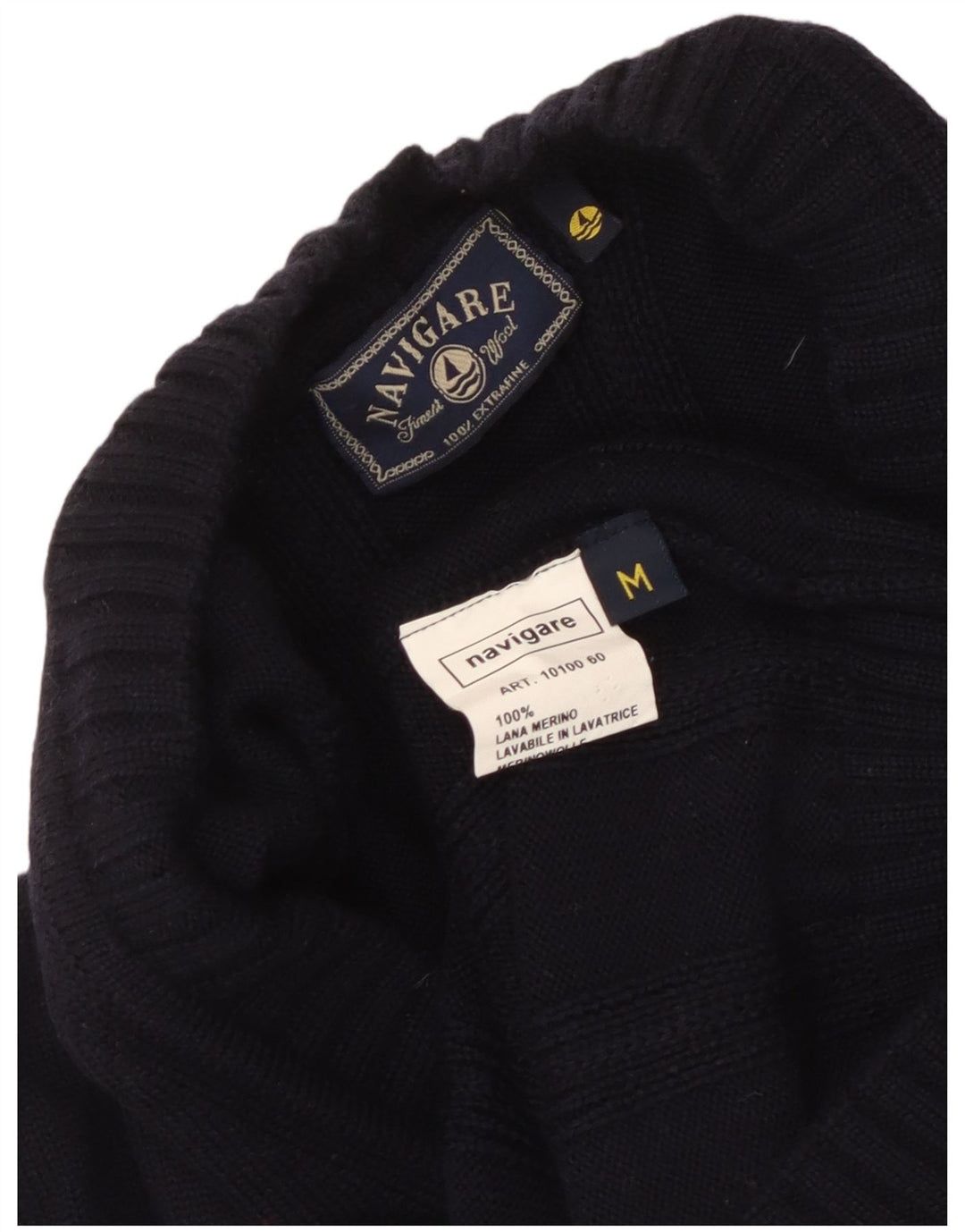 Navigare Herre cardigan sweater Medium Marineblå Uld
