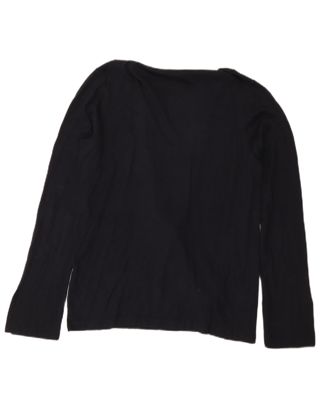 Massimo Dutti Womens Shawl Neck Jumper Sweater UK 12 Medium Navy Blue