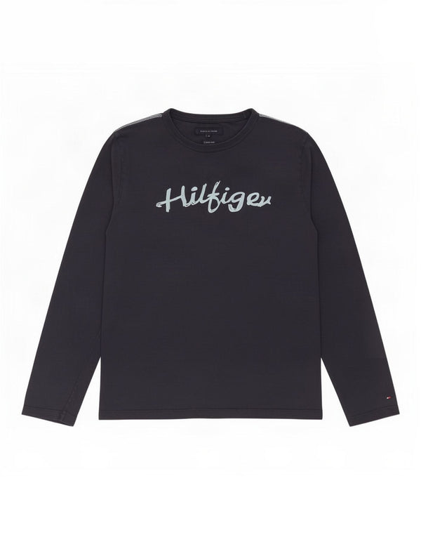 Tommy Hilfiger Mens Graphic Top Long Sleeve Medium Navy Blue Cotton