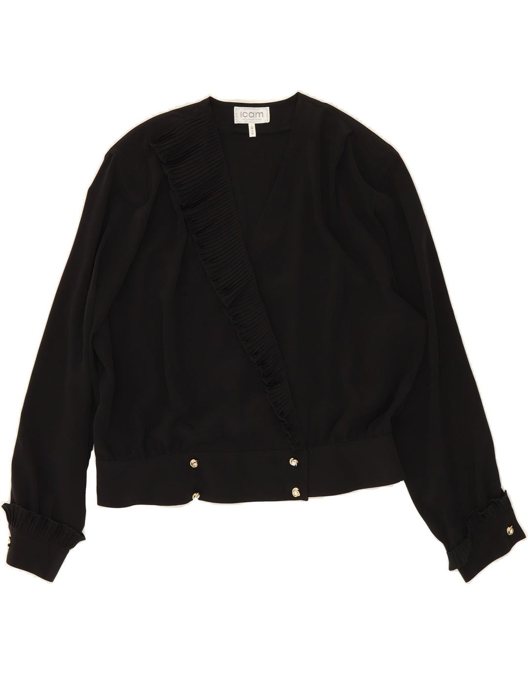 ICAM Womens Shirt Blouse IT 50 XL Black Vintage Icam and Second-Hand Icam from Messina Hembry 