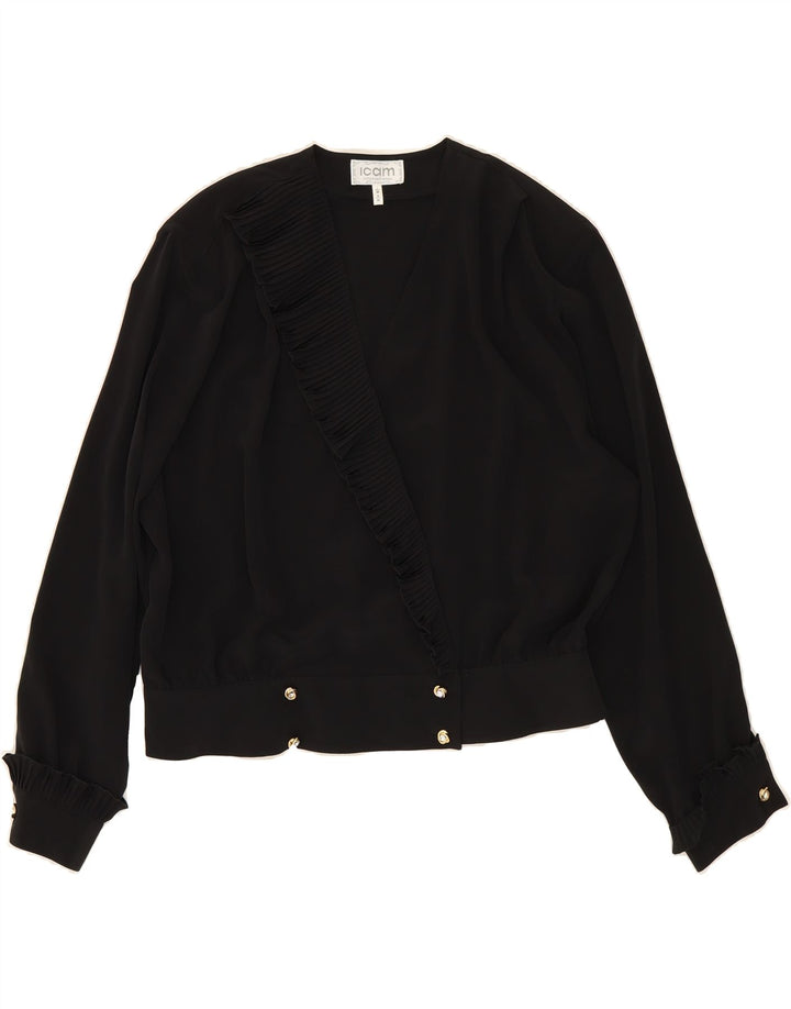 ICAM Womens Shirt Blouse IT 50 XL Black Vintage Icam and Second-Hand Icam from Messina Hembry 