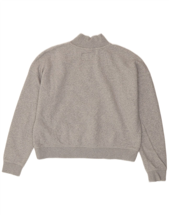 Jack Wills Womens Oversized Graphic Sweatshirt Jumper UK 12 Medium Grey