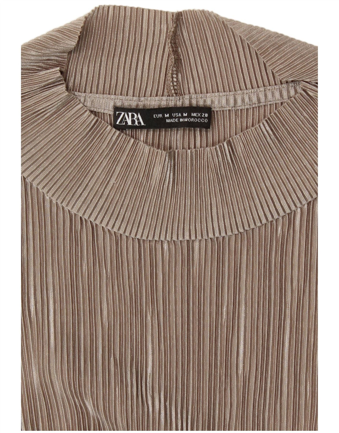 Zara Womens Blouse Top UK 14 Medium Beige