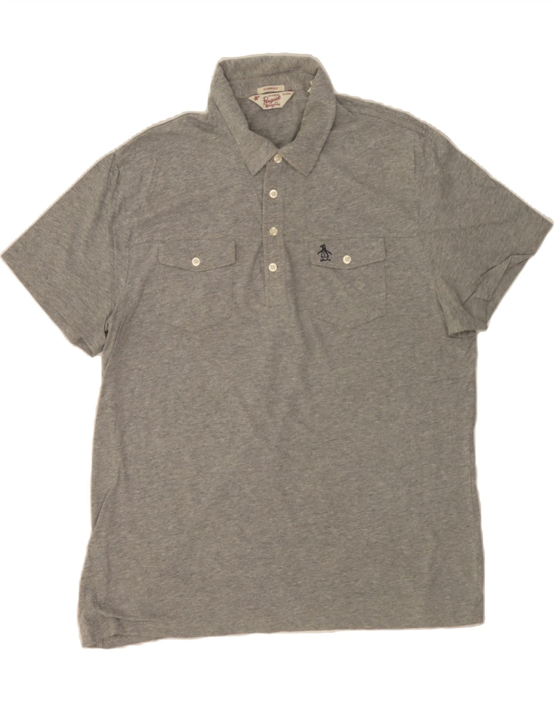 PENGUIN Mens Classic Fit Polo Shirt XL Grey Vintage Penguin and Second-Hand Penguin from Messina Hembry 