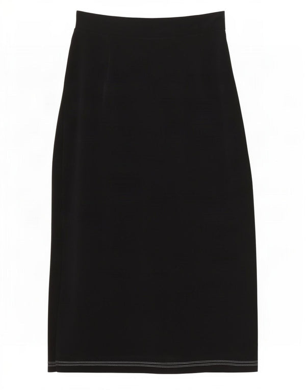 Simon Ellis Womens High Waist Wrap Skirt W30 Medium Black Triacetate