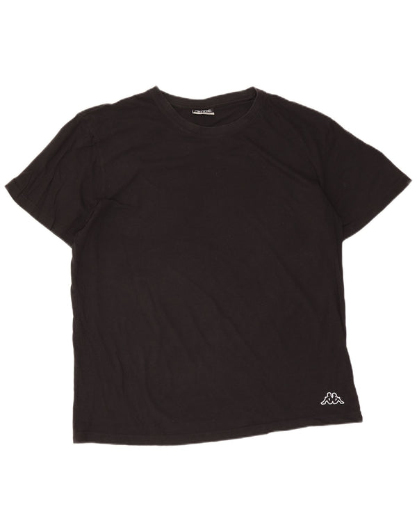 Kappa Herre T-Shirt Top 2XL Sort Bomuld