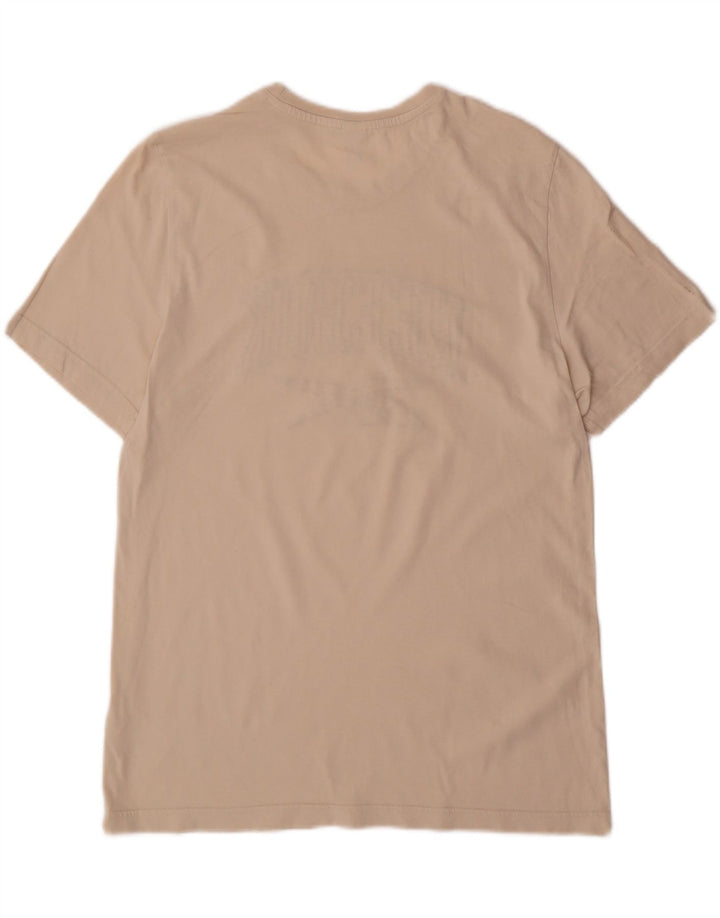 Reebok Mens Graphic T-Shirt Top Medium Beige Cotton