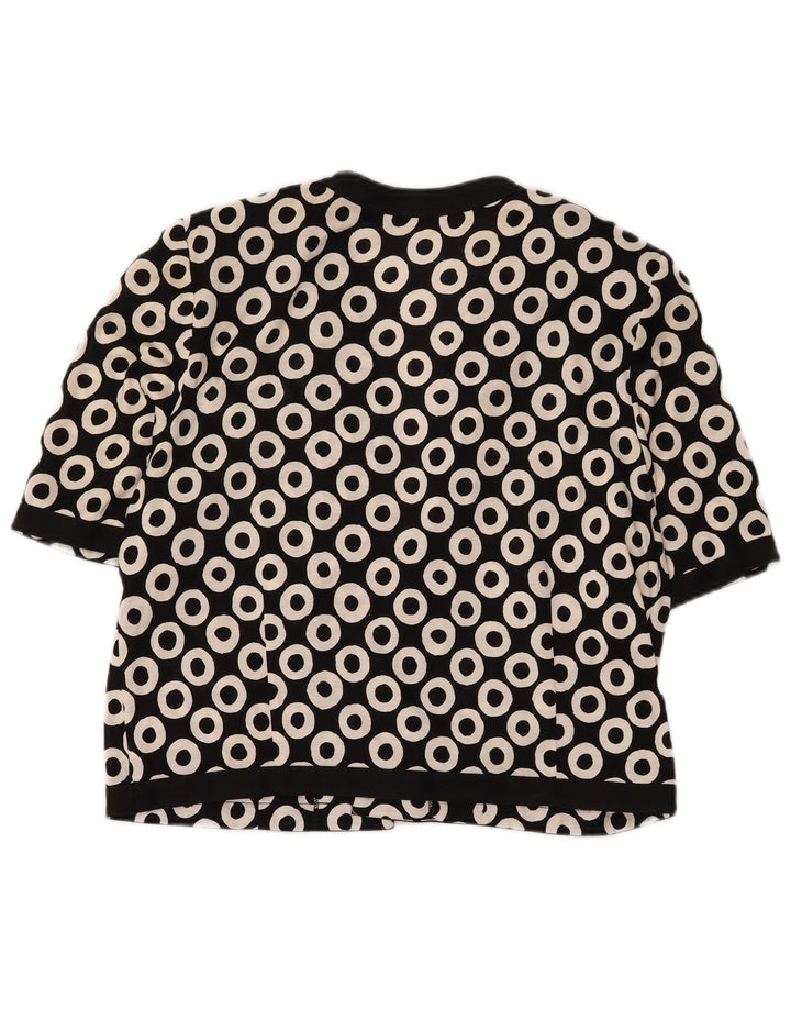 Set da 2 pezzi vintage da donna UK 16 grande nero geometrico