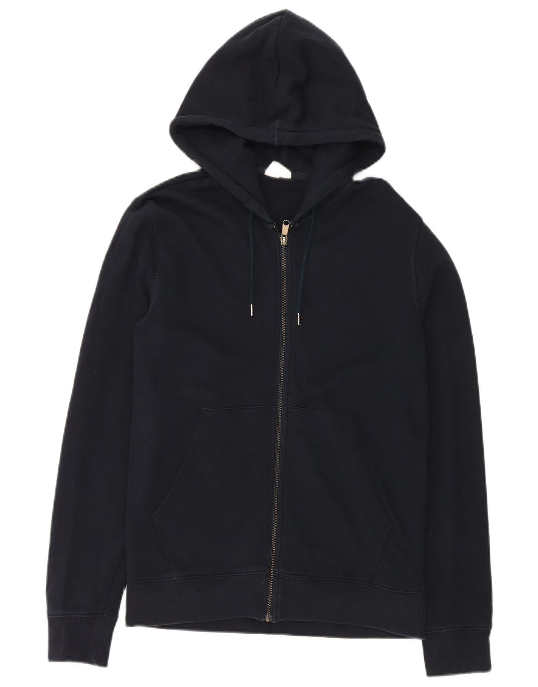Marks & Spencer Mens Zip Hoodie Sweater Small Navy Blue Cotton