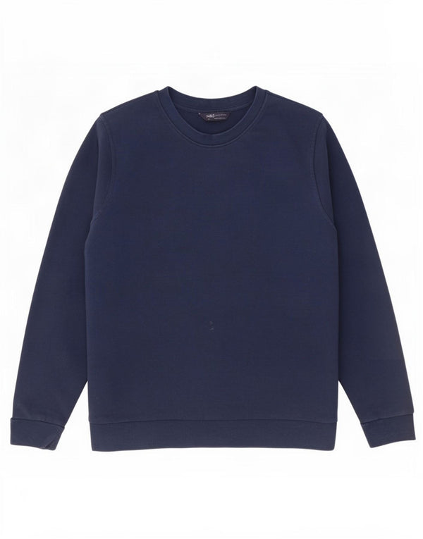 Marks & Spencer Dame Sweatshirt Jumper UK 20 2XL Marineblå Bomuld
