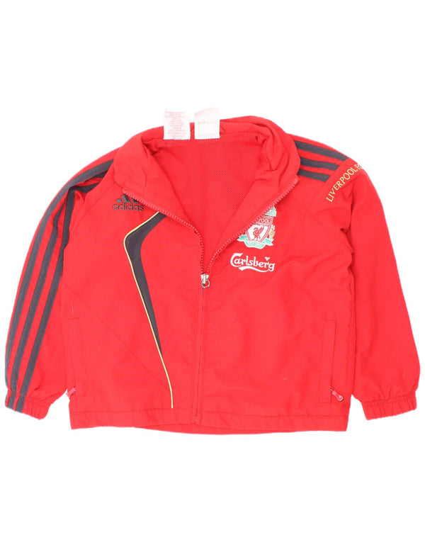 Adidas Boys Liverpool tréningruha felső kabát 3-4 éves piros Colourblock