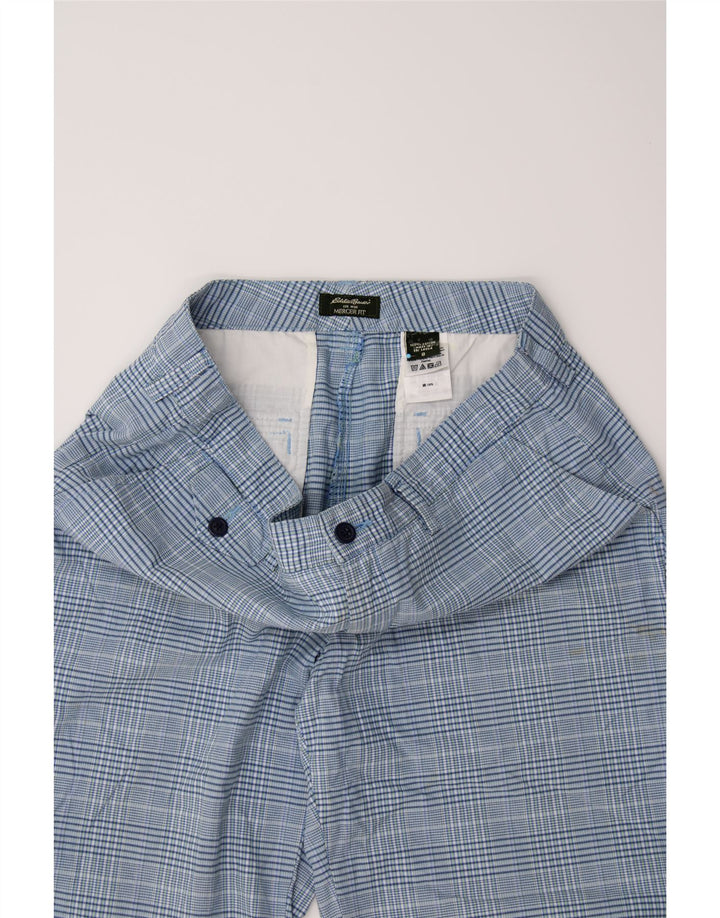 EDDIE BAUER Womens Mercer Fit Chino Shorts US 8 Medium W32  Blue Check Vintage Eddie Bauer and Second-Hand Eddie Bauer from Messina Hembry 
