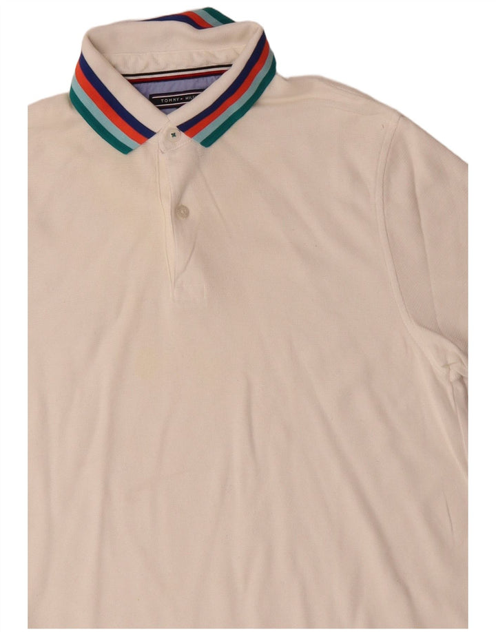 TOMMY HILFIGER Mens Slim Fit Polo Shirt Medium White