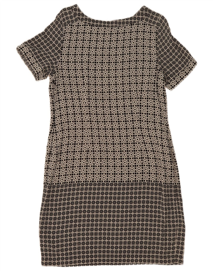 Abito a trapezio da donna MARKS & SPENCER UK 14 Grande viscosa geometrica nera
