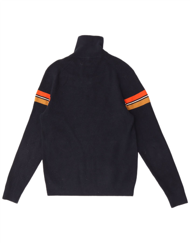 Marks & Spencer Herre sweater med lynlåshals mellem marineblå farveblok