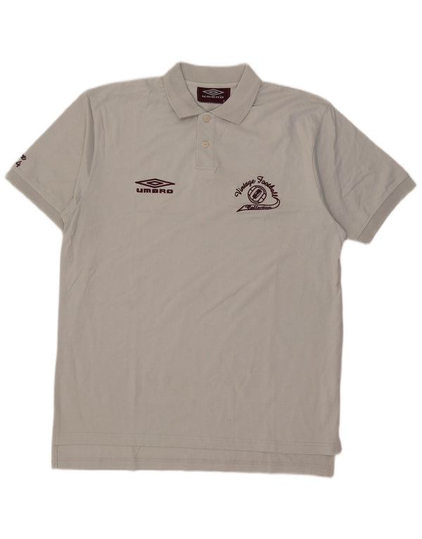 Umbro Mens Graphic Polo Shirt XL Grey Cotton