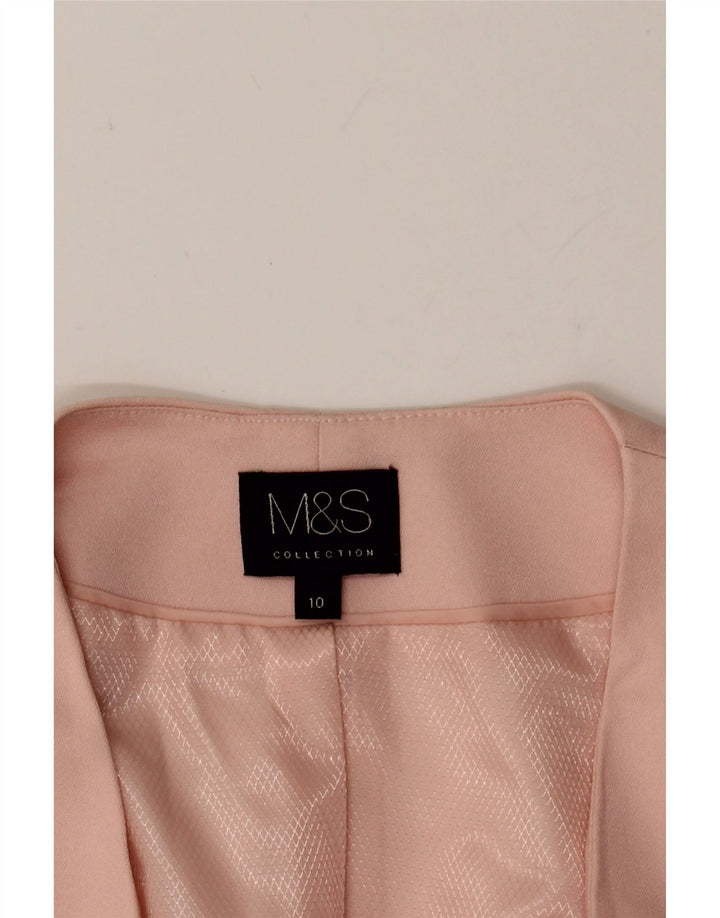 MARKS & SPENCER Womens Open Blazer Jacket UK 10 Small Pink Polyester Vintage Marks & Spencer and Second-Hand Marks & Spencer from Messina Hembry 