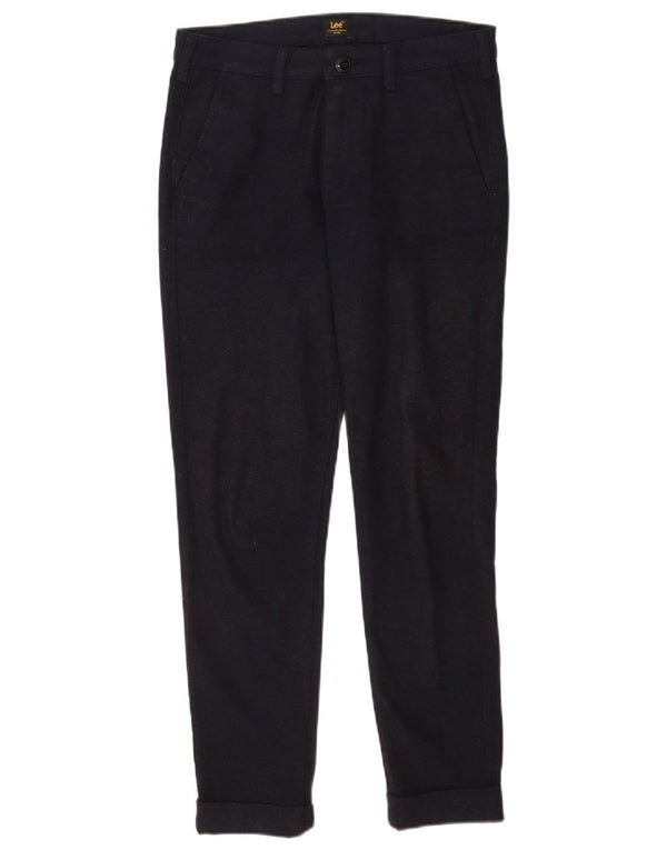 Lee Mens Slim Fit Chino Calças W27 L28 Algodão Azul Marinho
