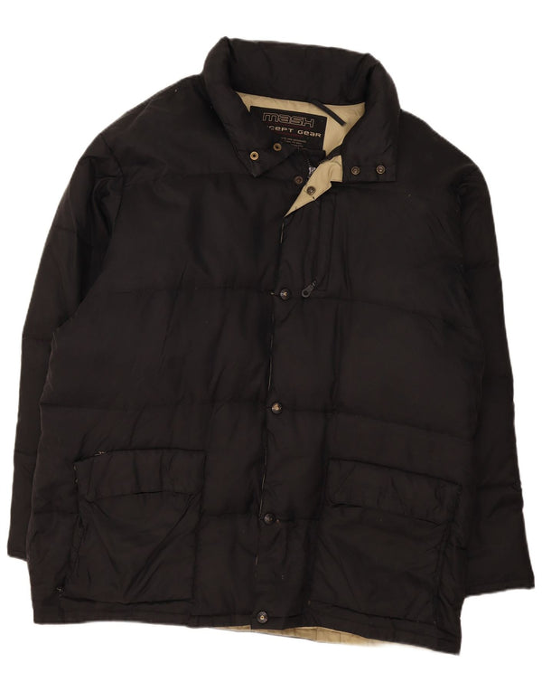 Mash wattierte Herrenjacke mit Kapuze, UK 42, XL, Schwarz