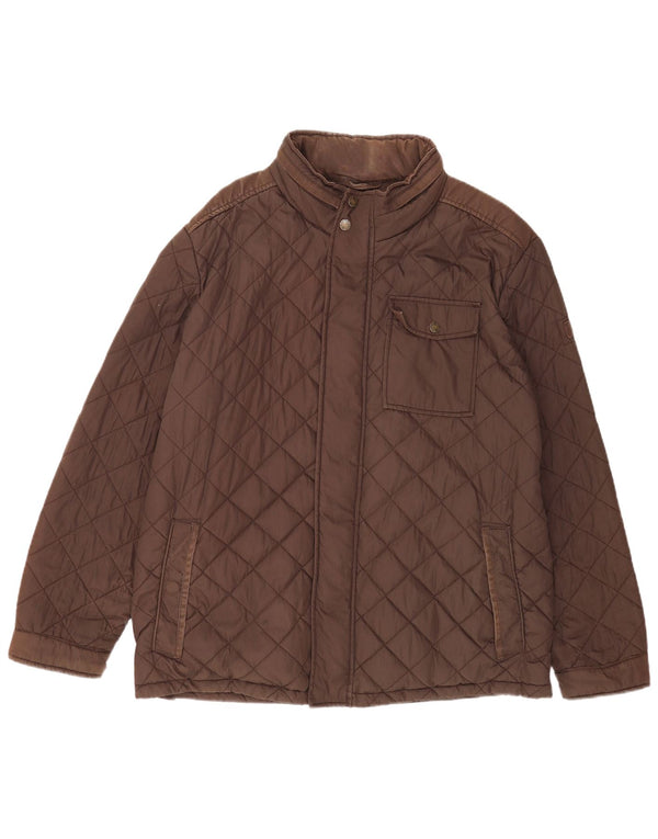 Chaqueta acolchada con capucha para hombre Fat Face UK 42 XL Algodón marrón