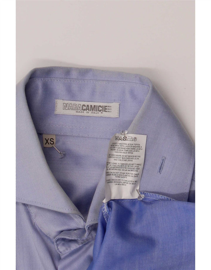 Naracamicie Mens Shirt XS Blue Cotton Classic