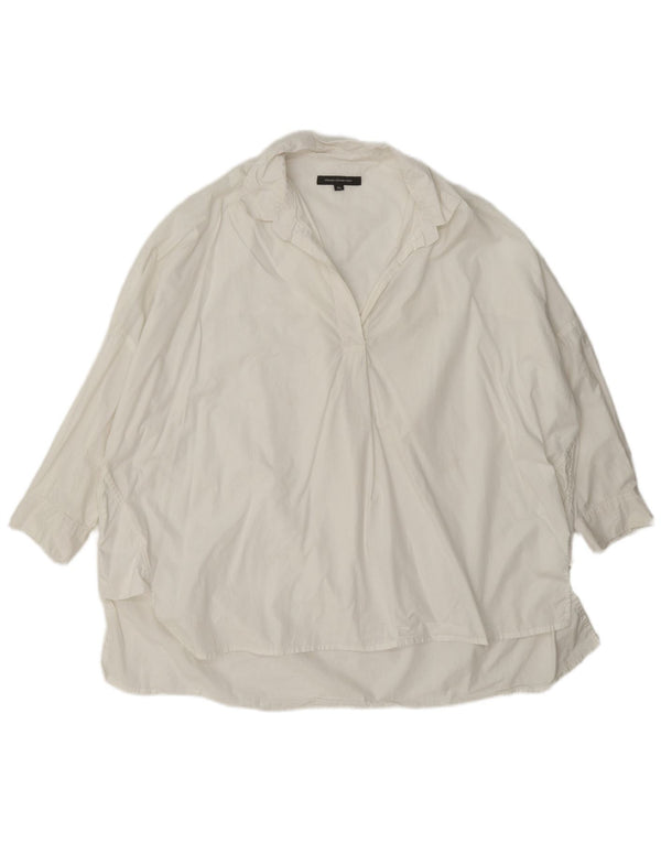 French Connection női 3/4 ujjú túlméretezett pulóver ing UK 18 XL fehér