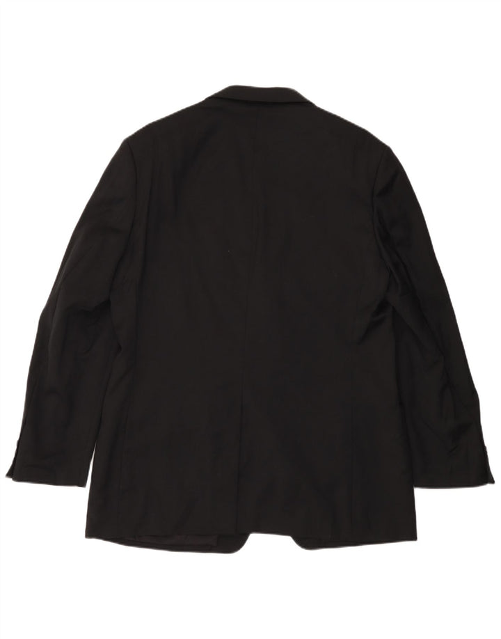 MARKS & SPENCER Mens 3 Button Blazer Jacket UK 38 Medium Black New Wool