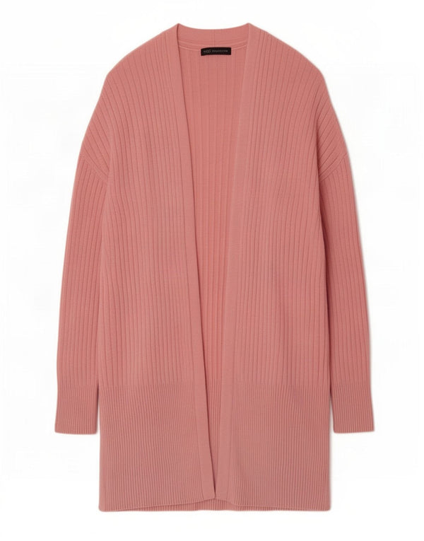 Marks & Spencer Γυναικείο Longline ανοιχτό πουλόβερ ζακέτα UK 14 Medium Pink
