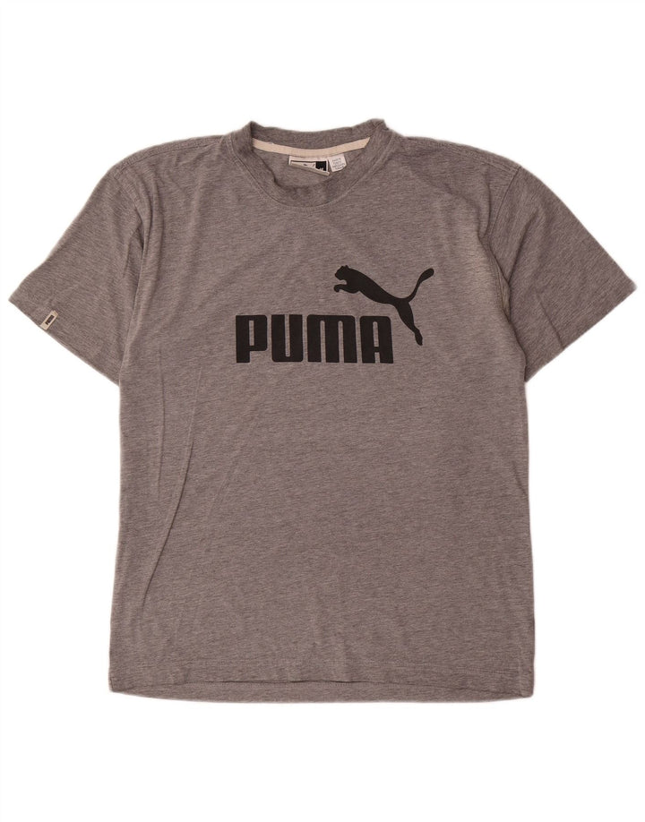 Puma Herre grafisk T-shirt Top Medium Grey Flecked