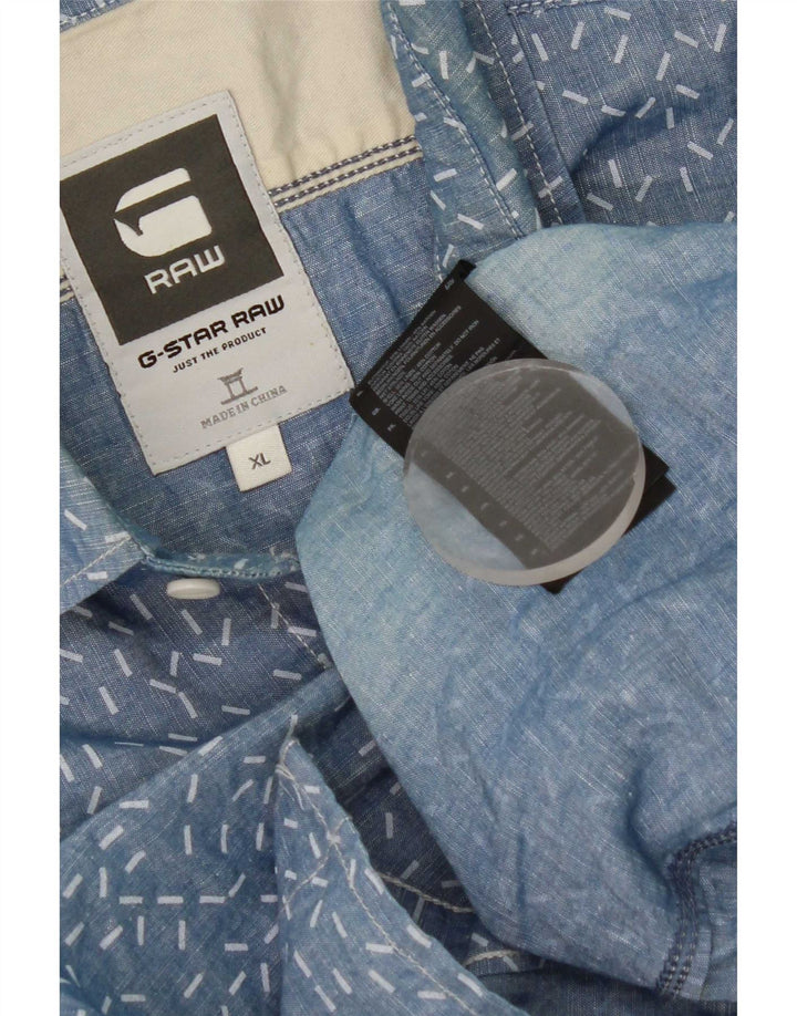 G-Star Chemise Homme XL Bleu Spotted Linen